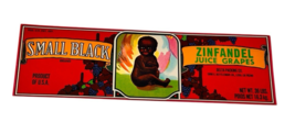 Vintage 1960&#39;s SMALL BLACK ZINFANDEL LABEL Victor Fruit Growers Black Am... - $1,410.88 MXN