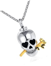 Romance Skull Urn Necklace for Ashes for Men Women - $70.49 CAD