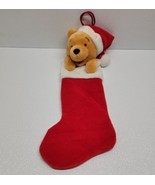 Vintage Disney Winnie The Pooh 3D Plush Head Christmas Stocking Santa Ha... - $19.70