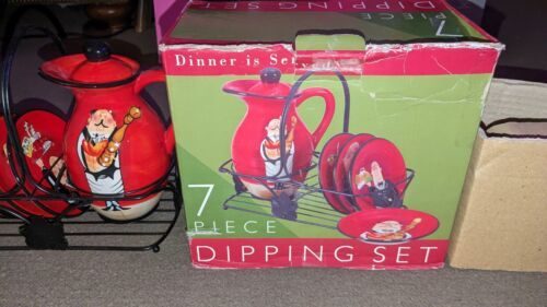  Certified International Tracy Flickinger Le Chef 7 Piece Dipping Set New - $49.49