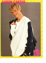 Aaron Carter teen magazine pinup clipping holding a jacket relax time - $3.50