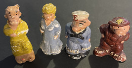 Set of 4 Vintage 1942 Salt Shakers- Collectable Characters - Very Old - $42.08