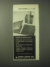 1948 Georg Jensen Ad - Desk Pad, Bookends and Webster's Collegiate Dictionary - $18.49