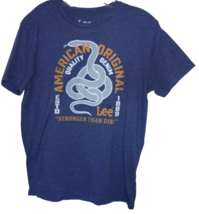 Lee Mens size Medium T-Shirt American Original Blue Stronger Then Dirt B... - $8.86