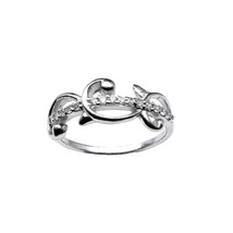 Véritable Solide 925 Argent Massif Zircon Cubique Style Femme Bague Doigt - £14.60 GBP