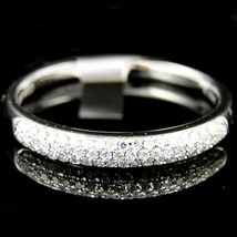 14K White Gold Over Womens Round Cut Diamond Pave Set Wedding band Ring 3.5 MM - £95.57 GBP