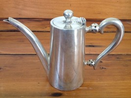 Vtg Wiskemann Belgium Silver Plated Small Mini Metal Tea Pot Pitcher 5.5&quot; Tall - £47.68 GBP