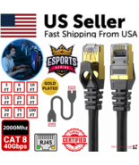 Cat 8 Ethernet RJ45 Cable Super Speed 40Gbps Patch LAN Network Gold Plat... - $17.71 CAD+