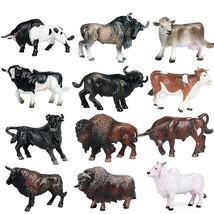 12 Pcs Miniature Cattle Figurines Set Mini Cow Models Realistic Plastic Cattle M - £21.20 GBP