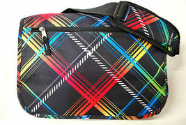 Messenger Sling Body Bag School Purse Neon Stripes  Free Shipping Should... - £14.00 GBP
