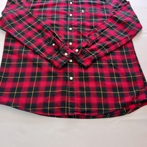 Chaps Button-Down Collar Men's Red & Black Cotton Flannel Shirt Long Sleeve Sz L image 10