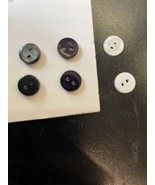 Tiny  Buttons Acrylic  Clear Black Marble black   2 Hole 8 mm 12 buttons - $55.92 MXN