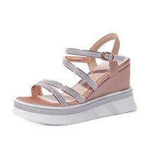 Summer New Womens Sandals Students Platform Shoes Women Bling Thin Belt Sandal F - £43.39 GBP