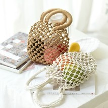 Hand made Cotton Weaving Net bag Lady Tote Bag Shoulder handbag #H289 - $29.88