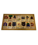 Story Blocks Wooden Rhyme &amp; Reason 1999 Reading Tray 14 Double Sided Blocks - $34.64