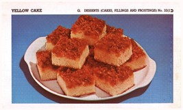 Vintage 1950 Yellow Cake Print Cover 5x8 Crafts Food Decor - $19.99