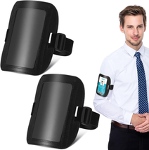 2 Pcs Leather Arm ID Badge Holder for Men Adjustable Armband Badge Holder with E - £11.53 GBP