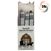 Full Box 24x Sticks Amish Smokehouse Black Pepper 100% Beef Snack Stick ... - $40.74