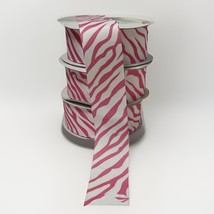 Pink Zebra Print Ribbon Grosgrain Craft Sewing hairbow Gift Wrap - $16.65 CAD