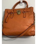 Michael Kors Ostrich-Embossed Hamilton Tangerine East/West Tote Leather ... - $220.00