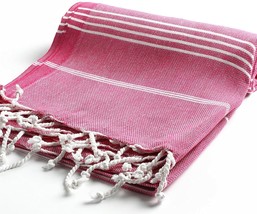 Fuchsia Beach Towels, Turkish Beach Towel 39 x 70 Dry Sand Free Lightweight - £15.18 GBP