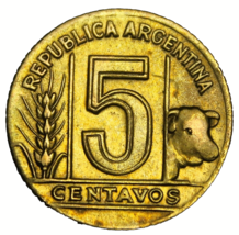 Argentina 5 Centavos, 1947~Free Shipping #A126 - $3.81
