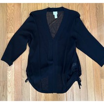 Sheer Chico&#39;s Black Cardigan with side ties sz 2 medium 12 / 14 - $12.00