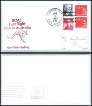 1967 Us First Flight Cover-BOAC, Amf Kennedy, Jamaica, Ny / Sydney, Australia N5 - £2.18 GBP