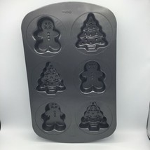 Wilton Gingerbread Man and Christmas Tree Non-Stick Mini Cake Pan, 6-Cavity - £9.41 GBP