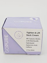 GoPure Tighten Lift Neck Cream Cupuacu Butter Hyaluronic Caffeine 1.7 oz... - $39.95
