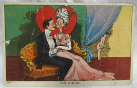 1909 Funny Postcard Valentine Series #350 Julius Bein Love Is Blind 3505 - £2.31 GBP