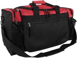 20 Inch Sports Duffle Bag with Mesh and Valuables Pockets Red - £37.29 GBP