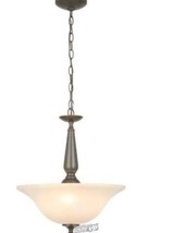 Commercial E.-3-Light Oil Rubbed Bronze Pendant with Tea-Stained Glass S... - $56.99