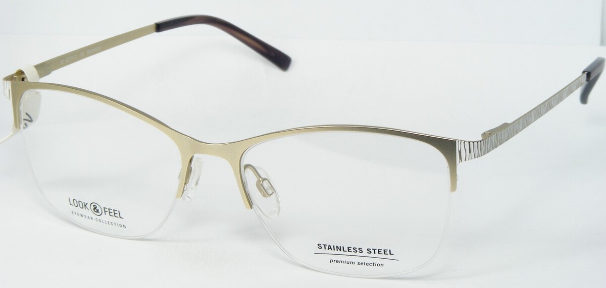 LOOK &amp; FEEL BI 8273-2 Blassgold / Weiße Brille 53-16-135mm Deutschland - $86.11