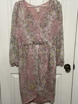 Sundance Women’s 8 River Walk Floral Silk Wrap Dress Pink Crepe Easter - £51.40 GBP