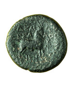 Ancient Greek Coin Thessalonica Macedonia AE18mm Dionysos / Goat 01316 - $33.29