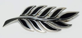 Vintage Taxco Mexico Sterling Silver Leaf Brooch Pin - £43.28 GBP