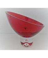 Vintage Handblown Bombay Red Glass Display Bowl Made In Poland - $1,737.81 MXN