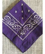 Deep Passion Purple Hanky Paisley Men&#39;s 21&quot; by 21&quot; Bandana Handkerchief ... - $167.85 MXN