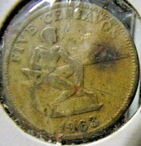 1963 Philippines-5 Centavos-Very Good detail - $0.99