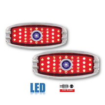 41 42 43 44 45 46 47 48 Chevy LED Tail Light Lens w/ Blue Dot &amp; Chrome Bezel Pr - £88.17 GBP