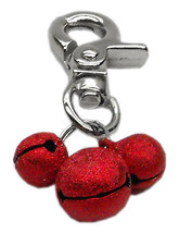 Lobster Claw Bell Charm Red Dog Collar Charms Dogs Puppies Bling Glitter Safety - £9.89 GBP