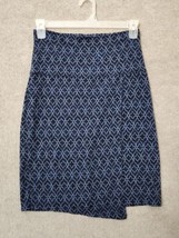 Athleta Foldover Skirt Womens S Blue Pull On Geometric Stretch - £16.95 GBP