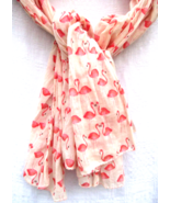 BECK SONDERGAARD Flamingo Print Fine Cotton Gauze Shawl Wrap Scarf INDIA... - £26.14 GBP