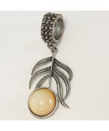 Scarf Ring Slider Pendant Silver Tone Metal Glass Round Enhancer Beaded ... - $17.46 CAD