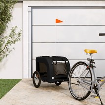 vidaXL Pet Bike Trailer Black Oxford fabric, iron, PVC Medium Durable - $3,951.97 MXN