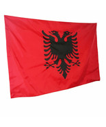 ALBANIAN FLAG-NATIONAL-NEW ALBANIA BANNER-130 X 90 CM-DOUBLE HEADED EAGLE - £6.44 GBP