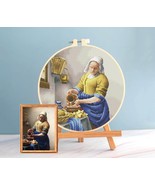 Vermeer Cross Stitch Milkmaid Embroidery pattern pdf - Round cross stitch  - $5.29