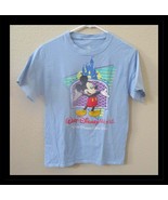 Disney Light Blue Tee Shirt Where Dreams Come True Mickey Mouse Size Sma... - $282.54 MXN