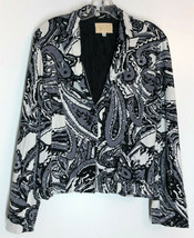 Vintage Alberto Makali Jumbo Paisley Print Lightweight Jacket Blazer Lin... - $26.50